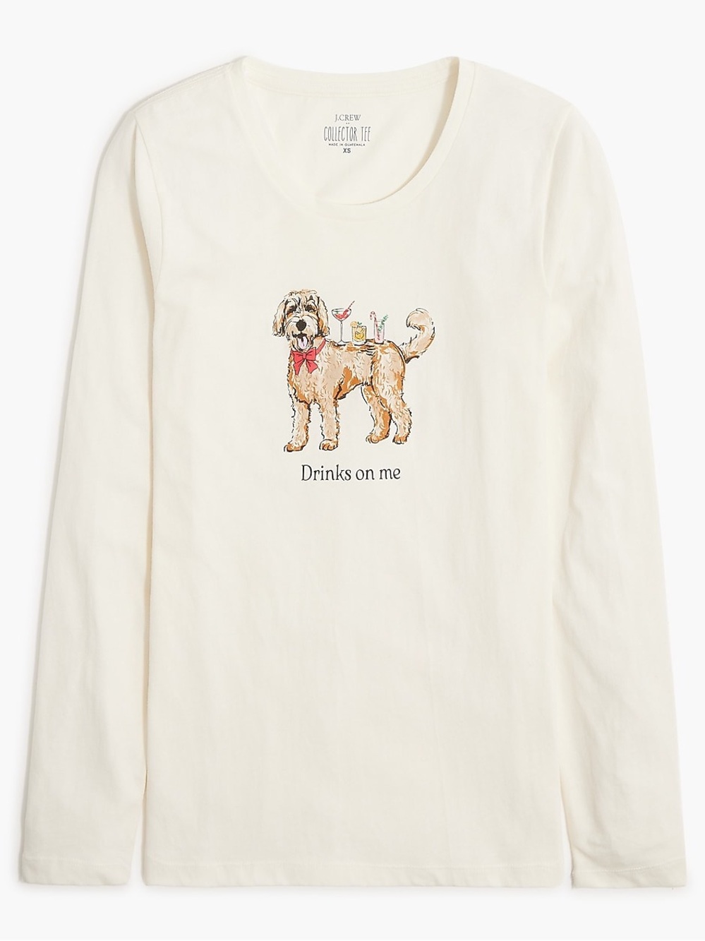 J. Crew Collector’s Tee Drinks On Me Dog Graphic Tee